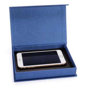 China Fancy Cell Phone Accessories Packaging Box Blue Color Clamshell Style factory