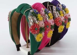 China Light luxury encrusted diamond flowers headbands decorate nailed pearls knotted headband Yiwu accessories factory