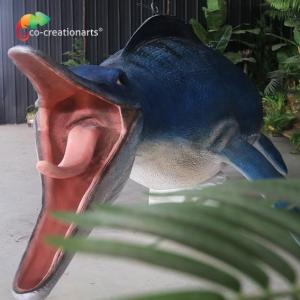 China Handmade Mosasaur Fiberglass Statues For Outdoor Exhibition on sale
