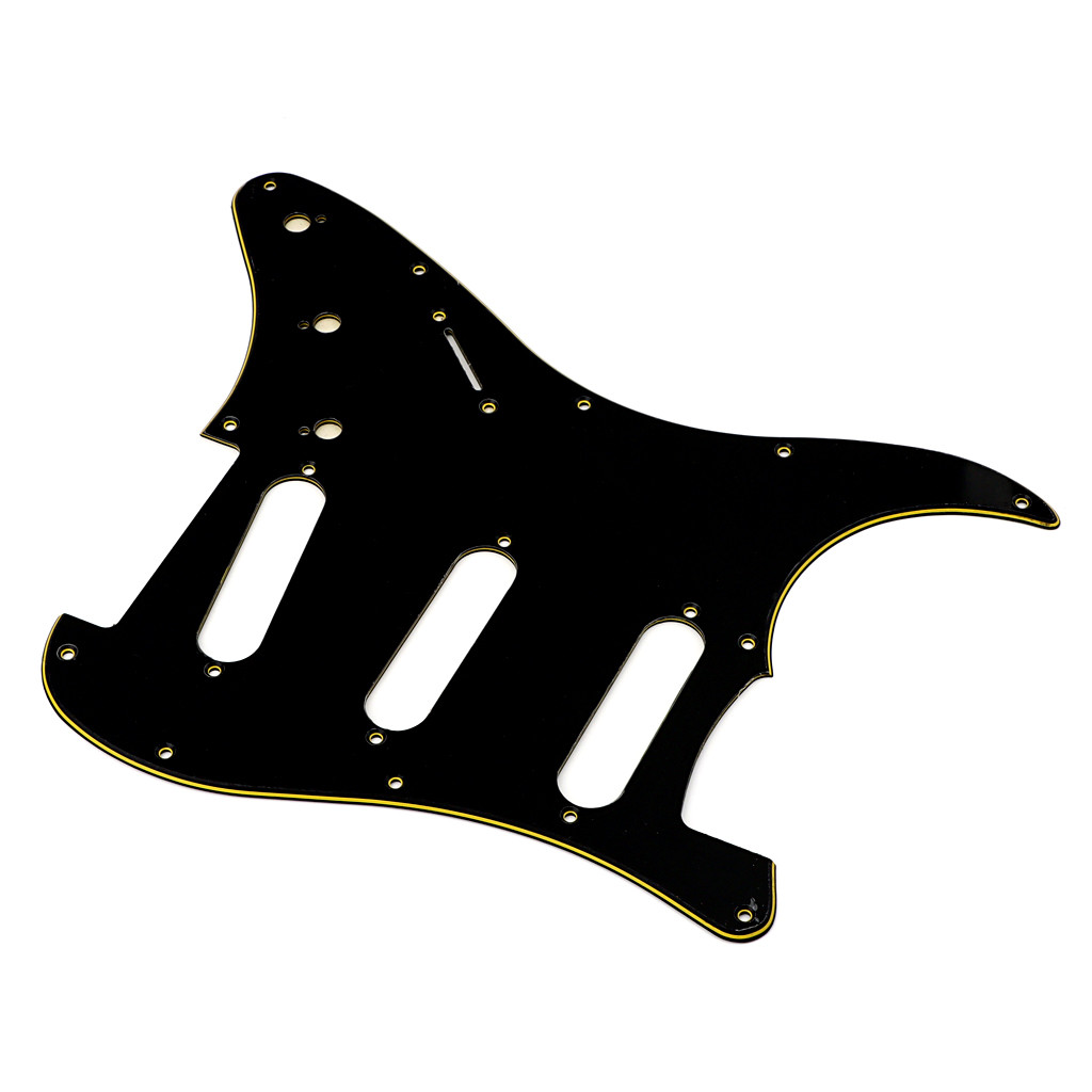 Stratocaster Style Electric Guitar Pickguard ST 3Ply 11-Hole Scratch Plate Cream Pearl PVC