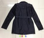 9005 Men's black pu fashion long jacket coat stock