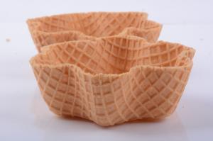 China Crispy Tart Chocolate Waffle Cones For Ice Cream , 35mm Height factory