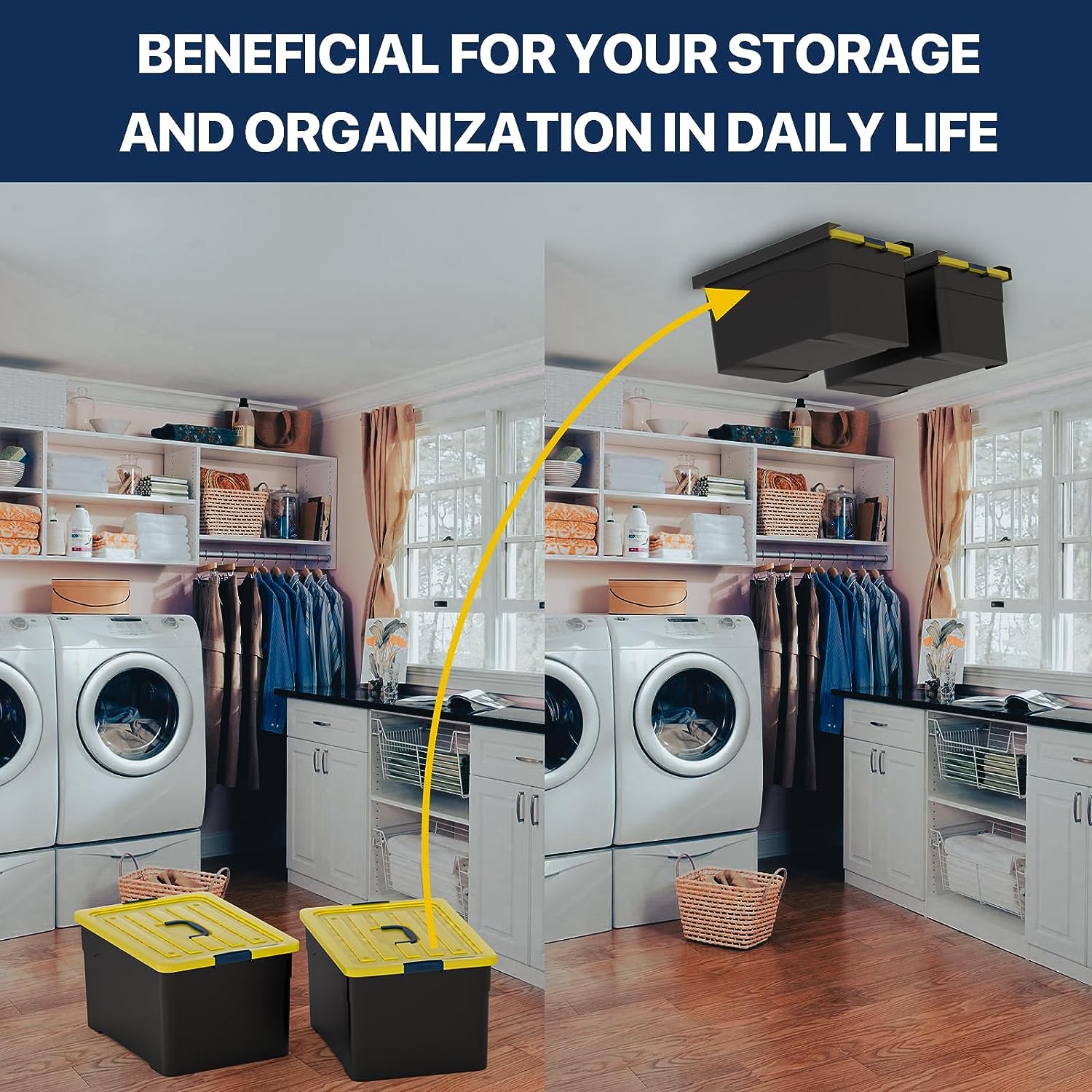 Metal Overhead Storage Bin Rack for Garage Ceiling Black Ceiling Rails for Garage
