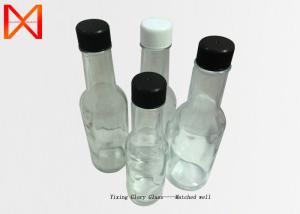 China Black Cap BBQ Hot Tomato Sauce Bottle Woozy Style Clear Round Shaped Transparent factory