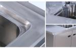 ISO9001 Anti Acid Steel Kitchen Furniture With Sink Adjustable Shelf Restaurant