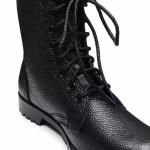 Customized Uniform Tactical Footwear Black Color Leather Boots with Geinuen