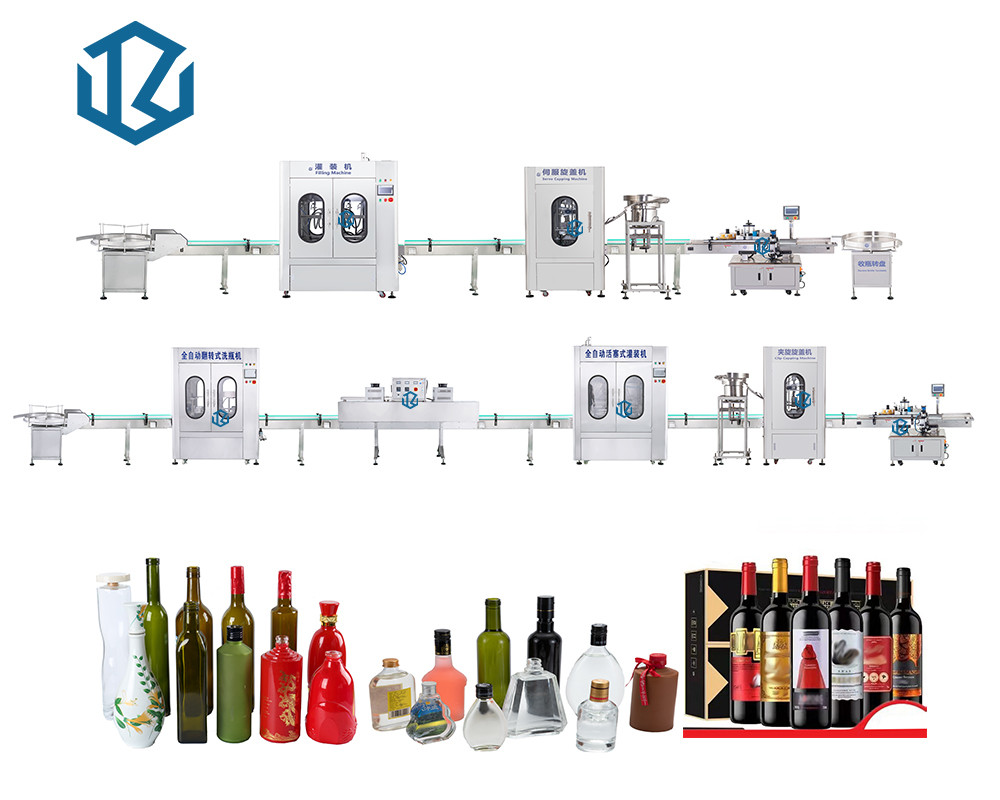 China Vial Vodka Wine Alcohol Rinsing Capping Bottle Filling Line factory