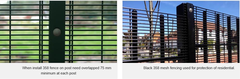 80 × 80mm 358 High Security Fence Hot Dipped Galvanized Wire + Pvc Painted Rigid