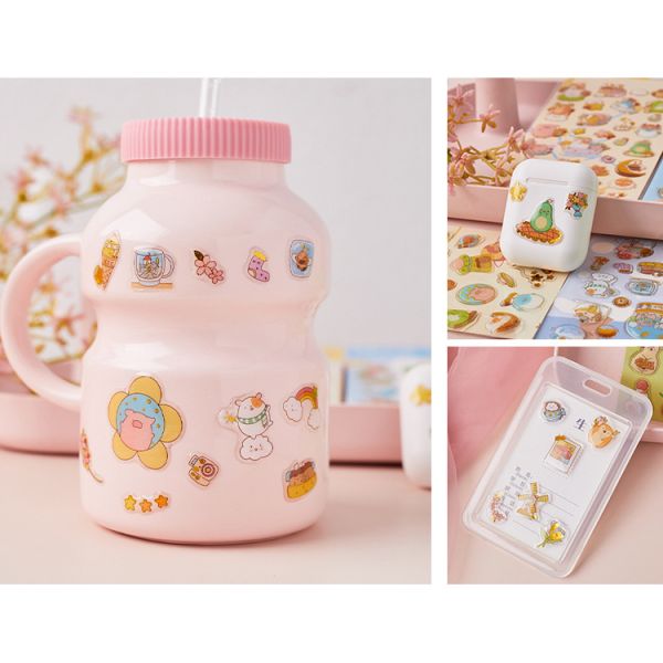 OEM Cute Design 3D Epoxy Stickers Crystal Sticker Stationery Decorative PVC Sticker For Kids Cartoon