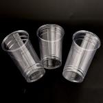 Customizable Wine PET Plastic Cups Smoothies With Carton Box