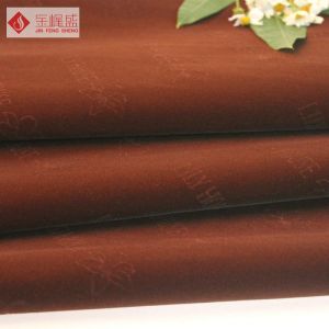 China Packaging Decorative Fabric Flock Knitted Velvet Fabric With Soft Plush , Coffe Color factory