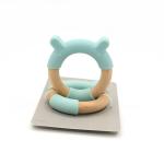 Organic Beech Wooden OEM Silicone Baby Chew Toys FSC Certified