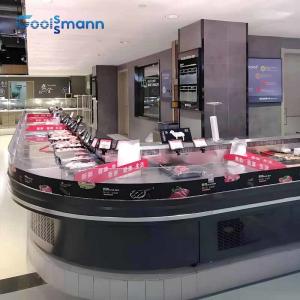 China Fan Cooling Butcher Display Fridge Frost Free Refrigerated Meat Cooler Case factory