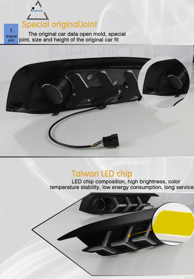 Fog Lamp For Honda Civic 2016-2018 Drl White/Yellow/Blue 3 Colors Moving Signal