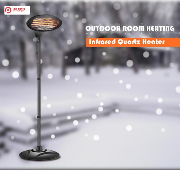 Mr Patio Electric infrared Quartz Heater 1500W Free Standing and Wall mounter