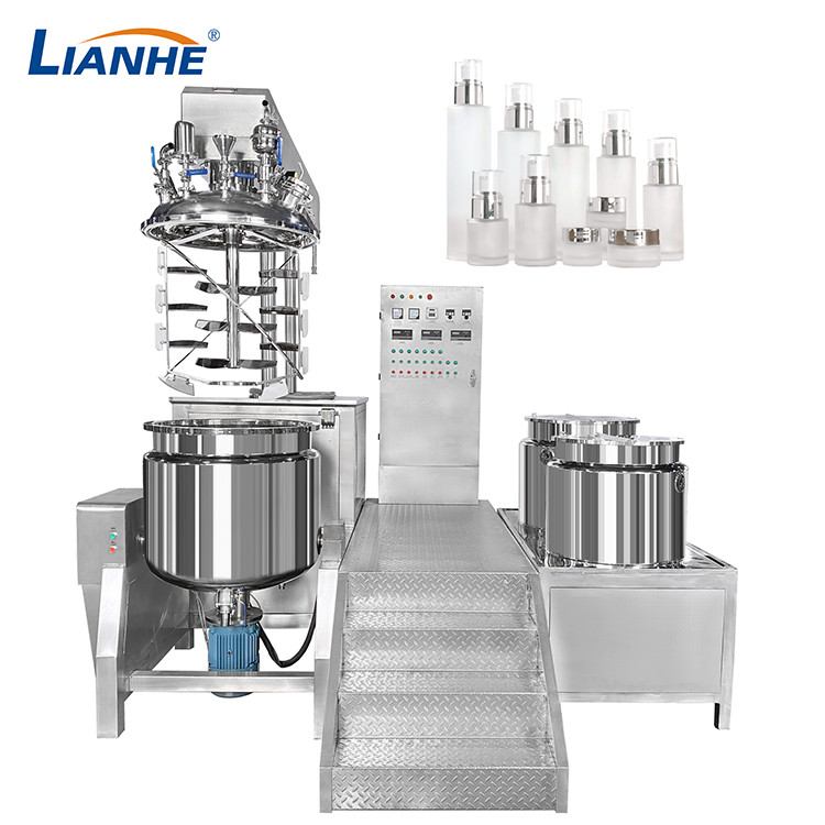 Cosmetic Cream Vacuum Emulsifier Mixer 300L-500L Agitator 65 Rpm