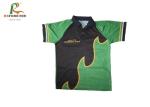 Green Boys Short Sleeve Printed Polo Shirts Silk Screen Printing Quick Dry Mesh
