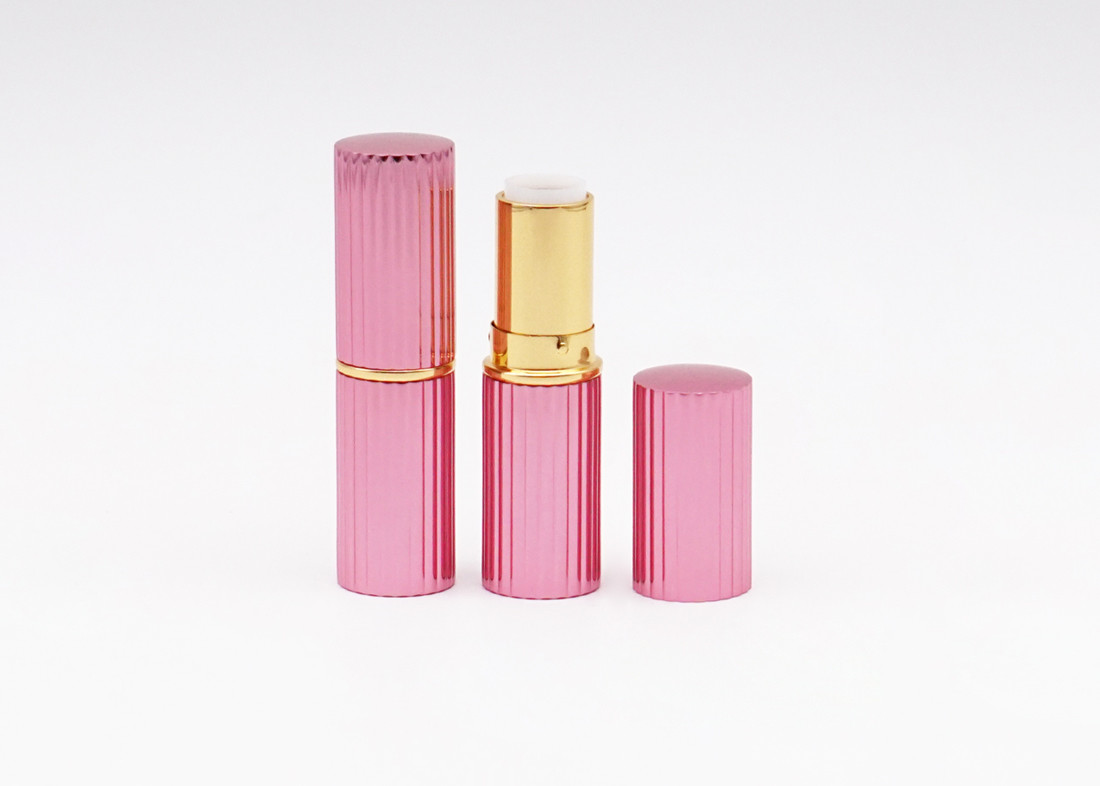 Threaded Pink Aluminum Bulk Packaging Empty Lipstick Tube