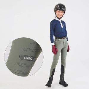 China Anti Pilling Horse Riding Breeches Knee Seat Kids Childrens Riding Leggings factory