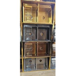 Gold Bronze Black Double Bowl Sink Undermount Handmade Kitchen Sink