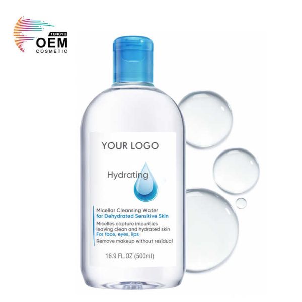 Skincare Face Cleanser Makeup Remover Non-Rinse Hydrating Micellar Cleansing Water For Dehydrated Sensitive Skin