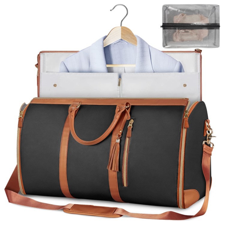 Foldable Women's Travel Carry On Clothing Bag Large PU Leather Duffel Bag OEM ODM