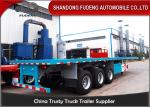 3 Axle 20ft 40ft Flatbed Container Trailer High Tensile Carbon Steel Material