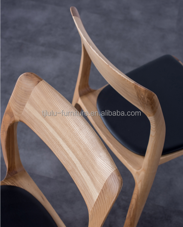 Nordic Stackable Wood Dining Chair for Hotel Restaurant General Home Furniture Mail Packing N