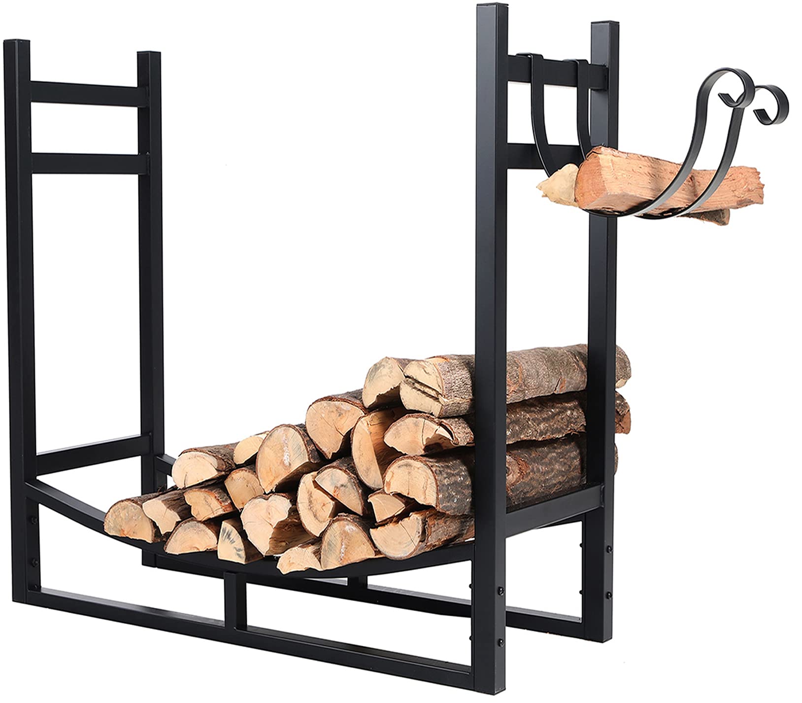 30inch Heavy Duty Firewood Rack Power Coated Steel Log Holder for Fireplace Decoration