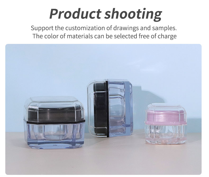 Octagonal Shape Plastic Double Wall Jars 5g 15g Transparent Cream Jar For Cosmetic Packaging Needs