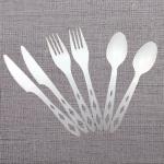 Biodegradable Compostable CPLA 6.5" Large Heavyweight Cutlery Set Astm d6400