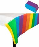 Rainbow Printed PE Plastic Fitted Table Covers Disposable 54 × 108 Inch