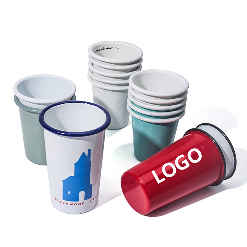 Elegant Promotional Gift Enamelled Cup Water Cup Logo Customized