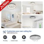 360 Degree Rotation LED Ceiling Fan With Swing Head , Indoor Bedroom Fan Light