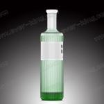 Cork Cap Blue Vodka Glass Bottle Round Shaped Customized