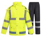 Reflective PPE Safety Wear Fluorescent Yellow Waterproof Reflective Raincoat