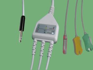 China 12 Pin One Piece ECG Lead Cable 3 / 5 Lead For Patient Monitors factory
