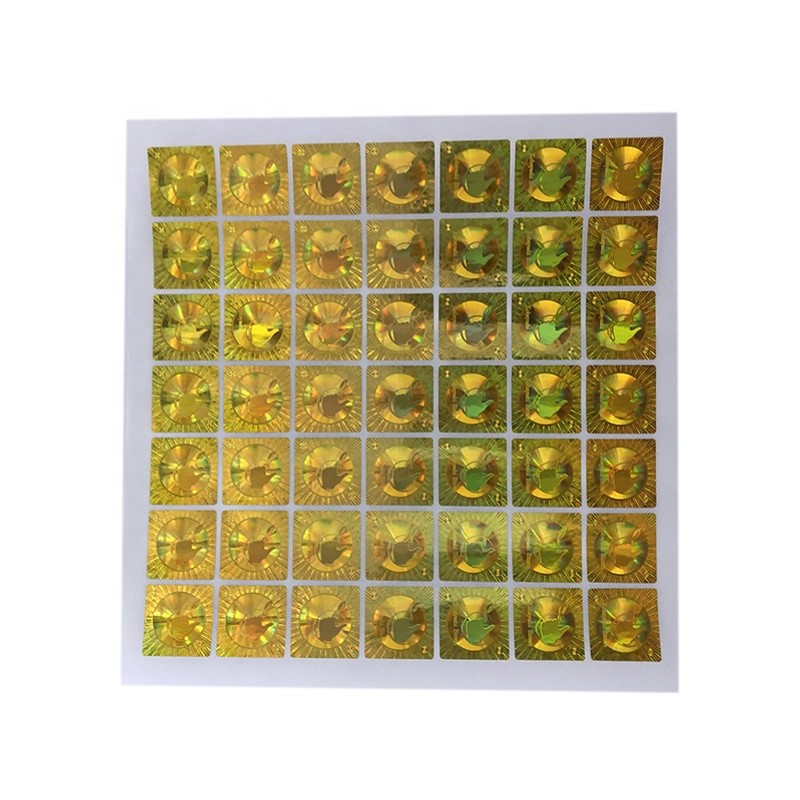 Permanent Adhesive Security Hologram Sticker Uv Printing