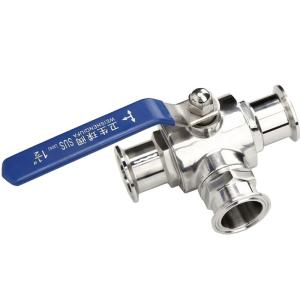 China Normal Temperature Media Sanitary Stainless Steel 304 316L Tri Clamp Tee 3 Way Ball Valve factory