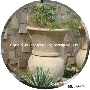 China Garden Stone Flower Pot, Stone Carved Planter, Marble Granite Flower Pot (YKFP-19) factory