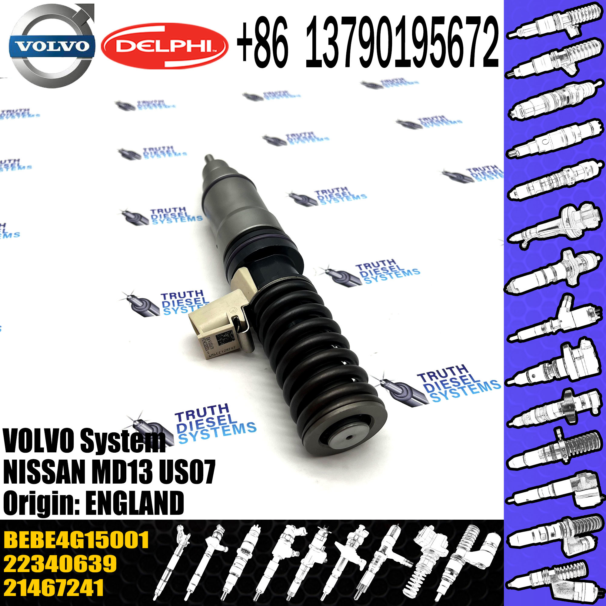 Direct Sale Diesel Fuel Injector 21467241 22340639 BEBE4G15001 For NISSAN MD13 US07