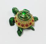 Mini Turtle trinket jewelry box petwer metal jewelry box diamond decoration