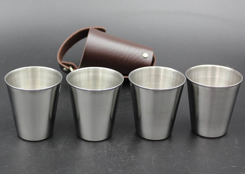 High Grade Metal Wine Cup Pu Skin Pat For Men European Style Logo Printable
