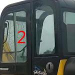 HYUNDAI R60-7 Excavator Door Window Replacement Left Straight Side Position NO.2