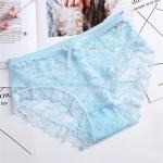 Sexy Knitted Black Cotton Seamless Underwear Undies Spandex 3XL Hollow Mesh