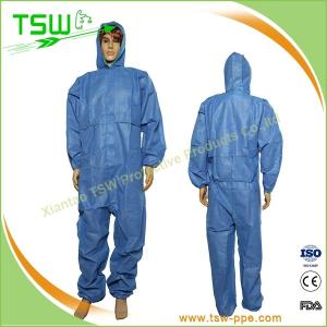 China BFE 90% Disposable SMS Coveralls With Elastic Wrist factory