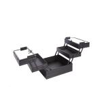 Black Vanity Mirror Makeup Box , Professional Makeup Station With Lights