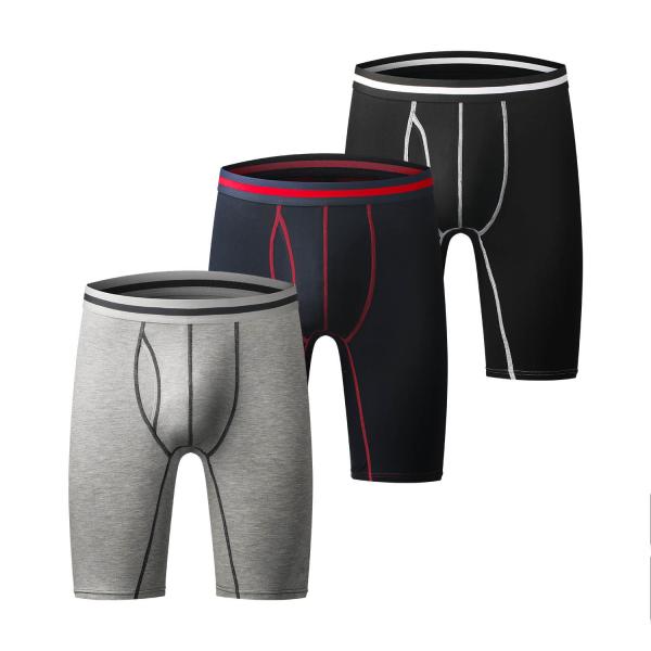 Athletic Fitness Sportswear Mens Boxer Briefs Underwear Long Leg Compression