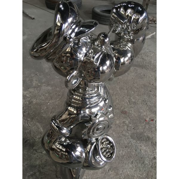 Customize 316 Cartoon Character Sculptures Surface Brushed Metal Art Garden Sculptures