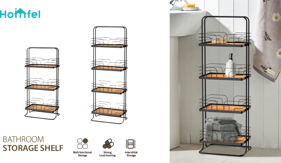 Standing Type Modern Bathroom Shower Caddy 3 Tiers Metal Wire Shelf Organizer